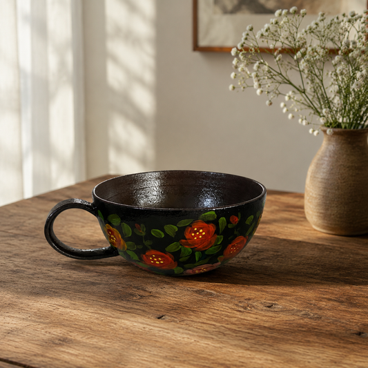 Midnight Floral Ceramic Bowl