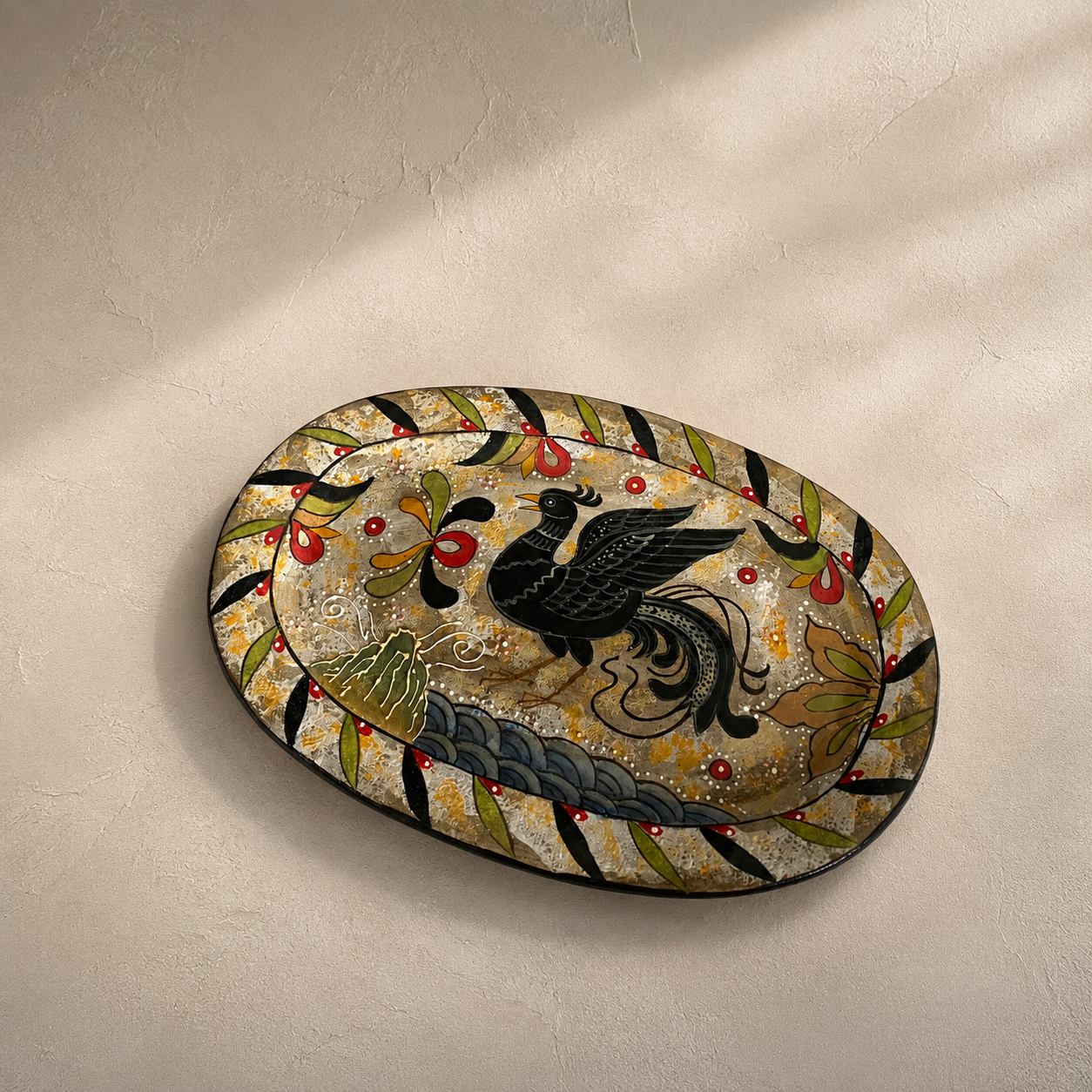 Phoenix Hand-Painted Ceramic Plate