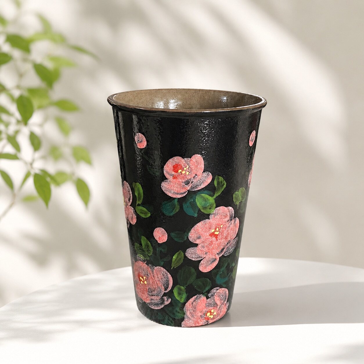 Black Blossom Ceramic Mug