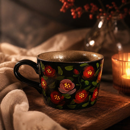 Midnight Rose Ceramic Mug