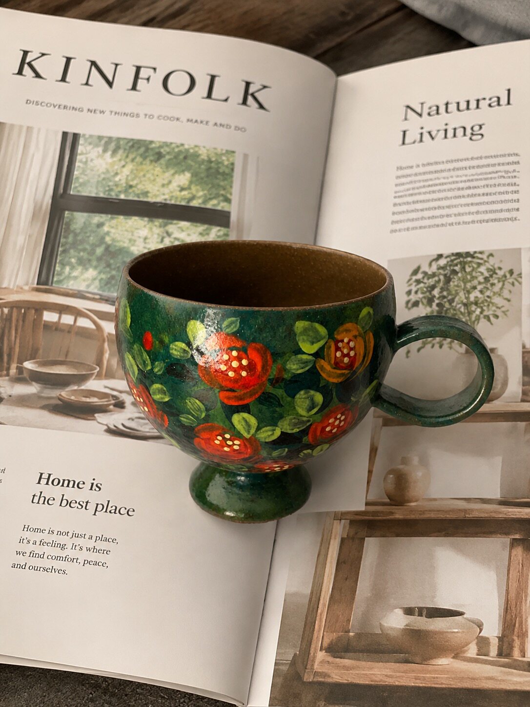 Forest Floral Ceramic Cup