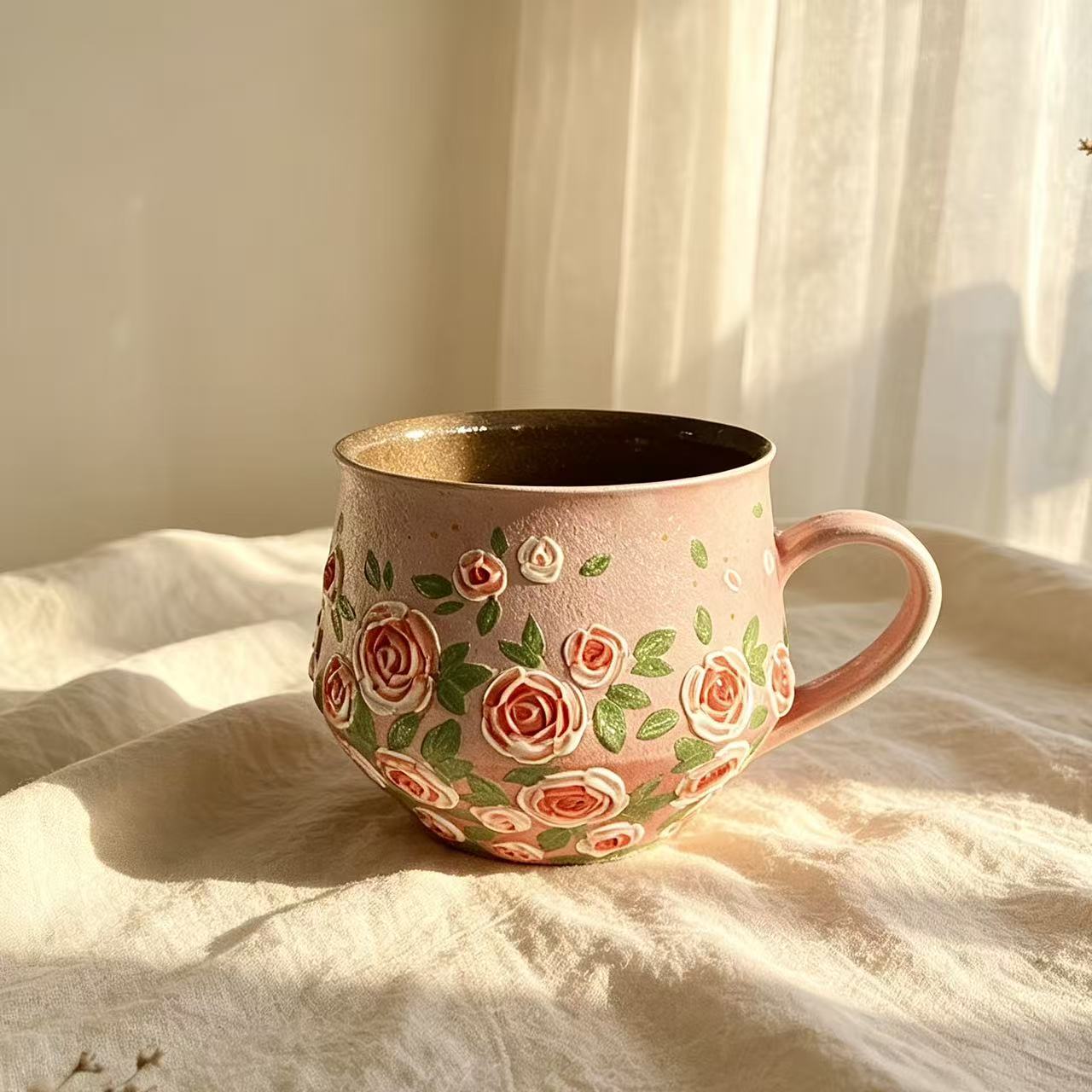 Blush Rose Ceramic Cup Set
