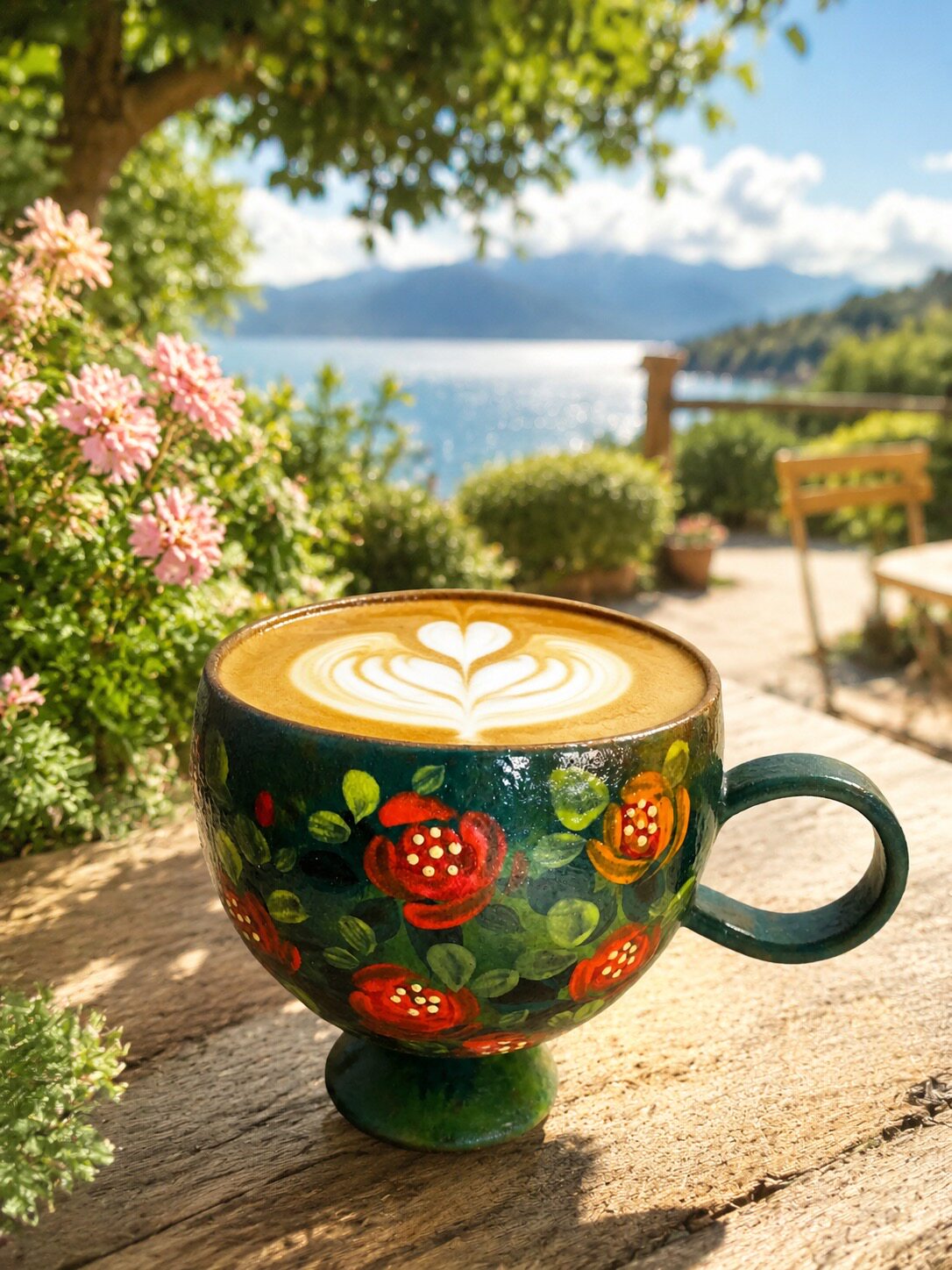 Forest Floral Ceramic Cup