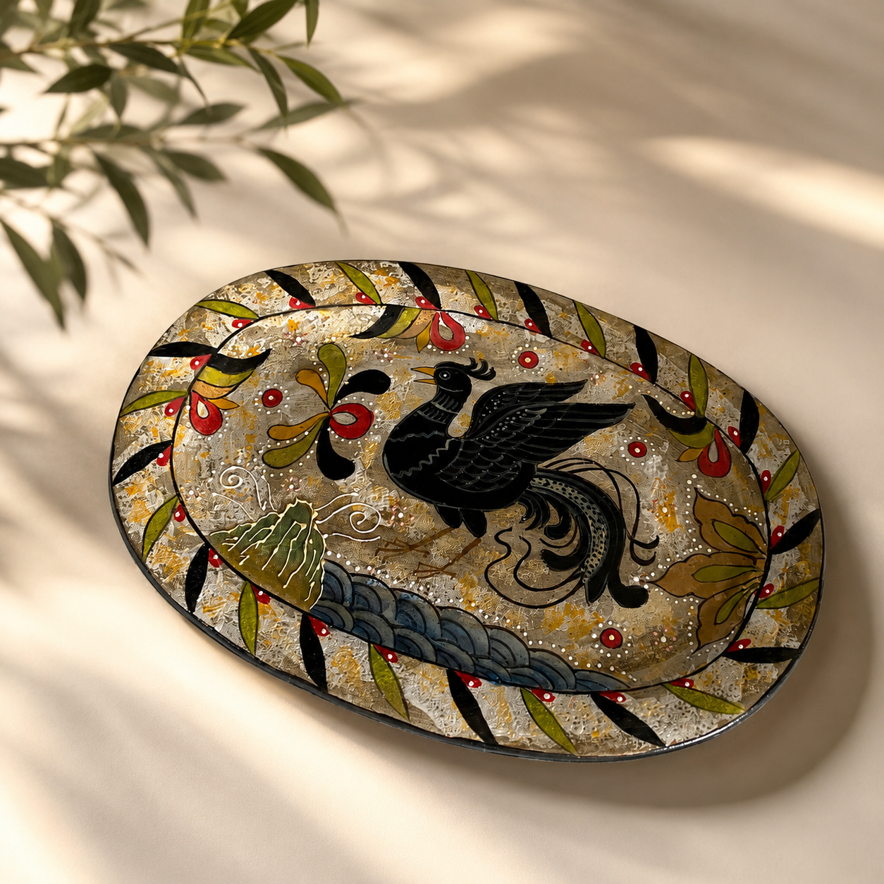 Phoenix Hand-Painted Ceramic Plate
