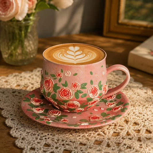 Blush Rose Ceramic Cup Set