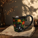 Black Cat Floral Ceramic Mug