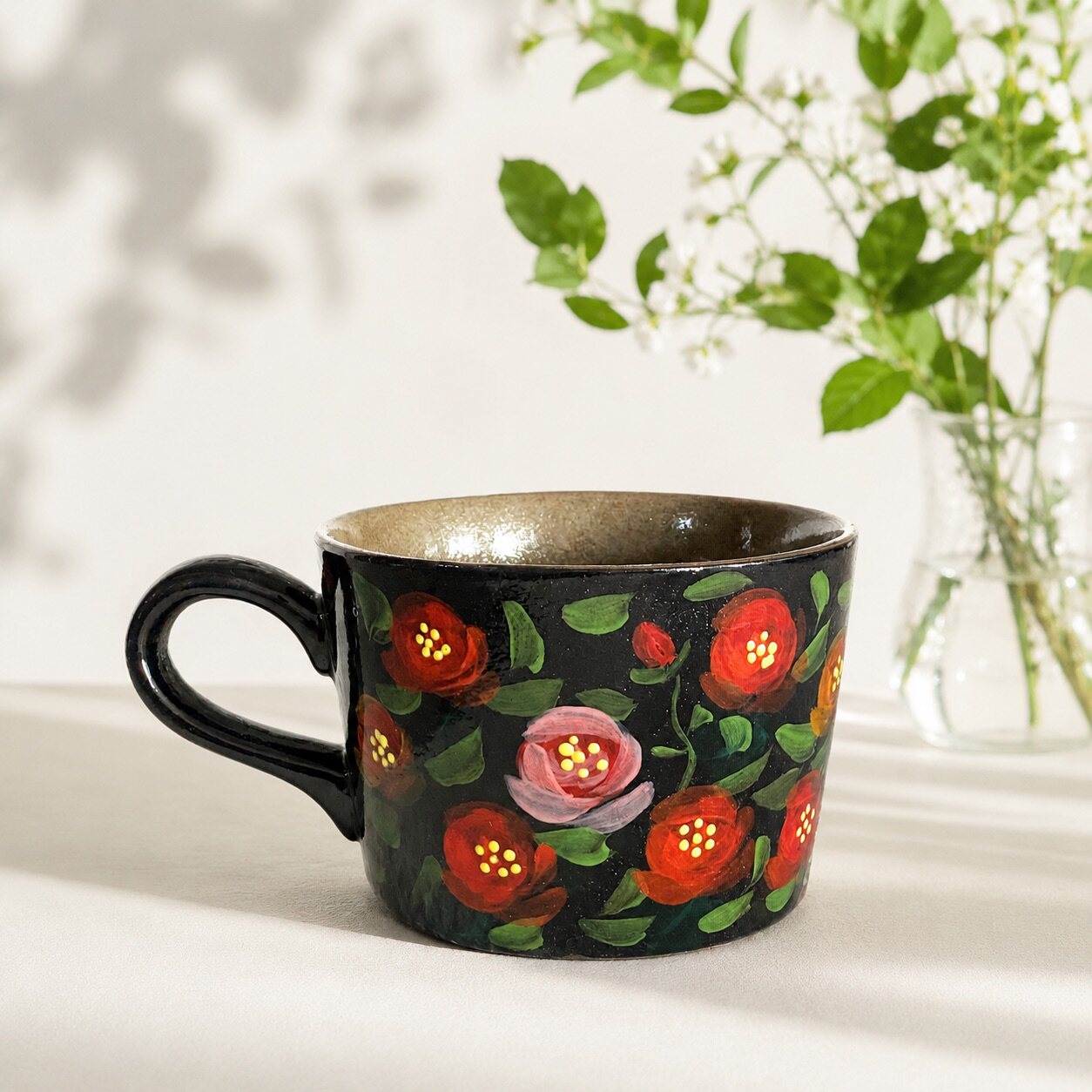 Midnight Rose Ceramic Mug