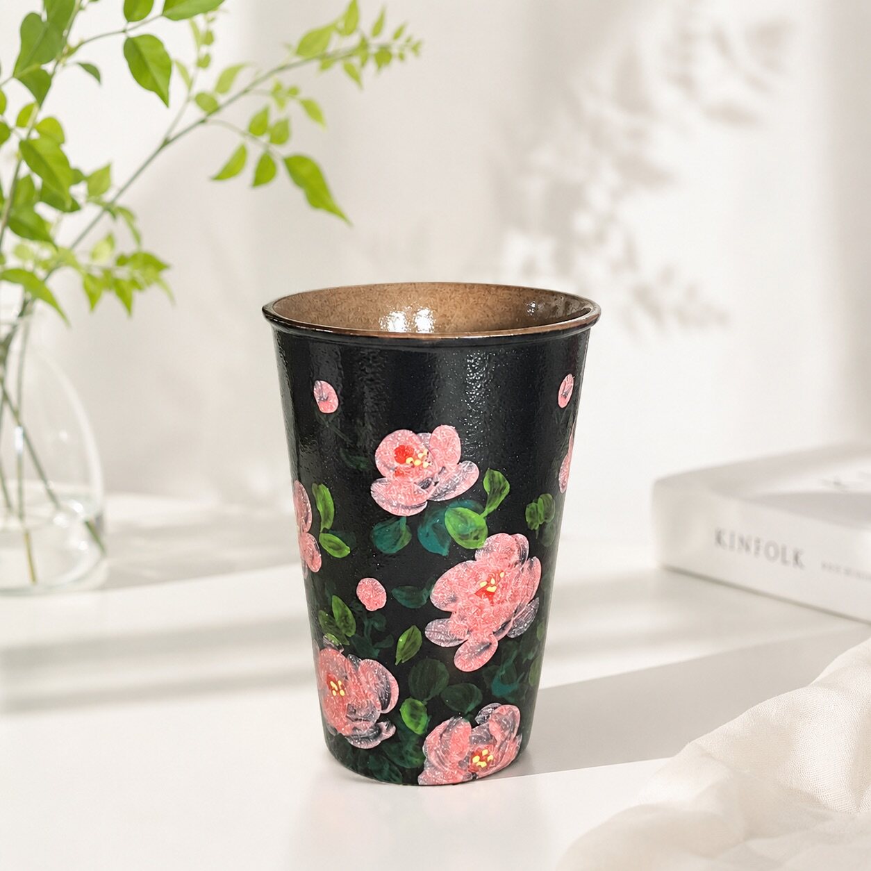 Black Blossom Ceramic Mug