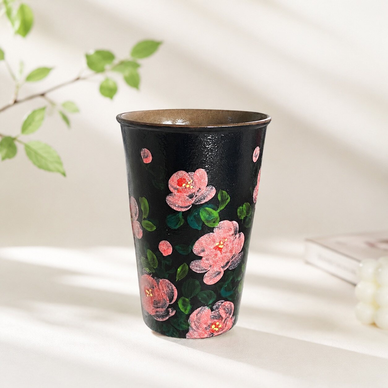 Black Blossom Ceramic Mug