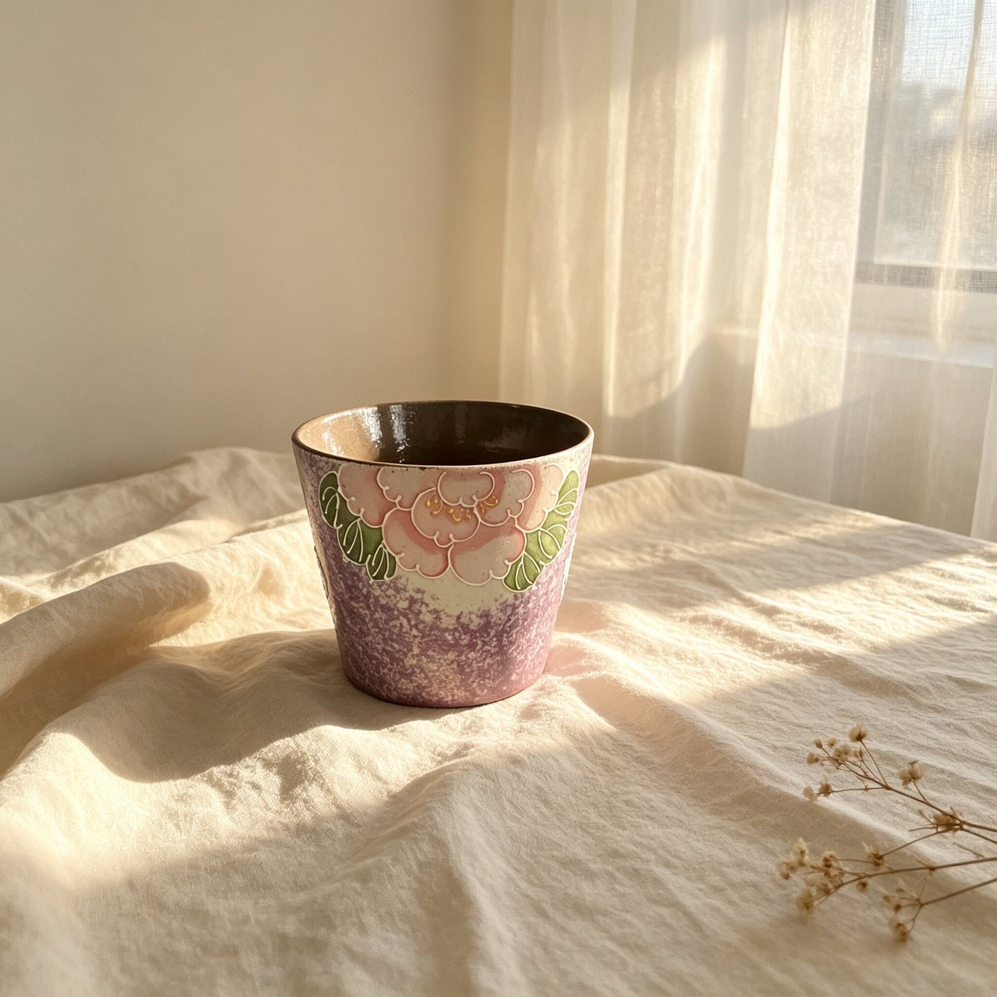 Peony Floral Ceramic Mug