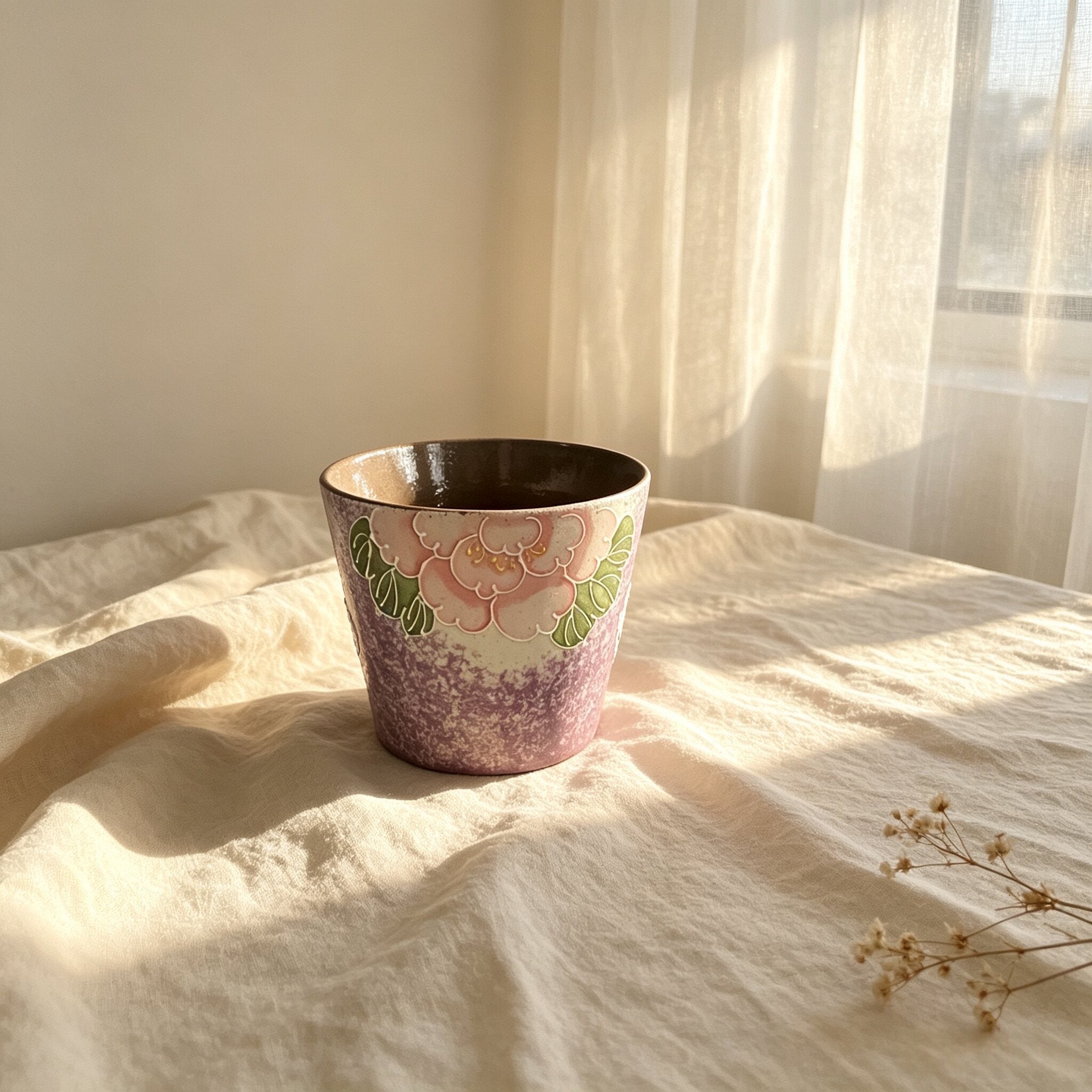 Peony Floral Ceramic Mug