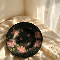 Dark Floral Hand-Painted Gaiwan Set
