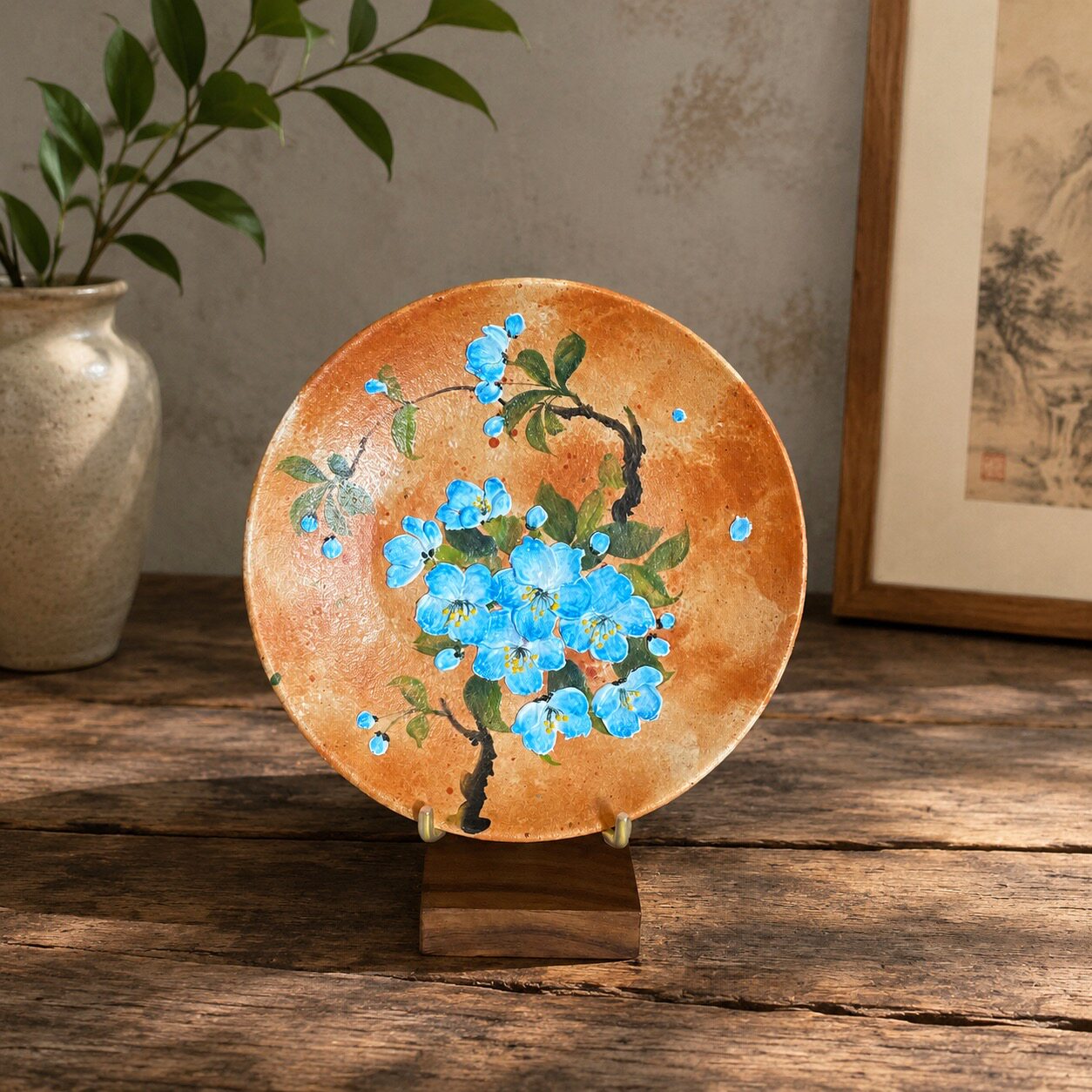 Blue Blossom Ceramic Cup Set