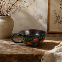 Midnight Floral Ceramic Bowl