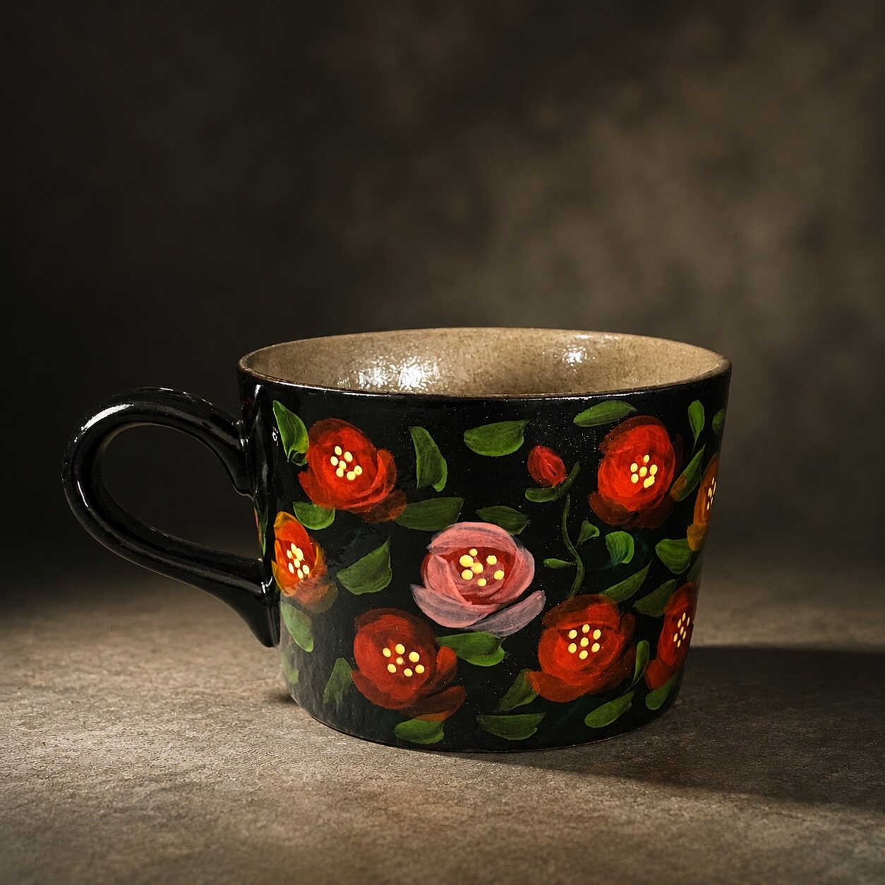 Midnight Rose Ceramic Mug