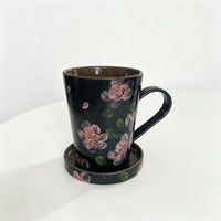 Midnight Blossom Covered Ceramic Mug
