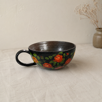 Midnight Floral Ceramic Bowl
