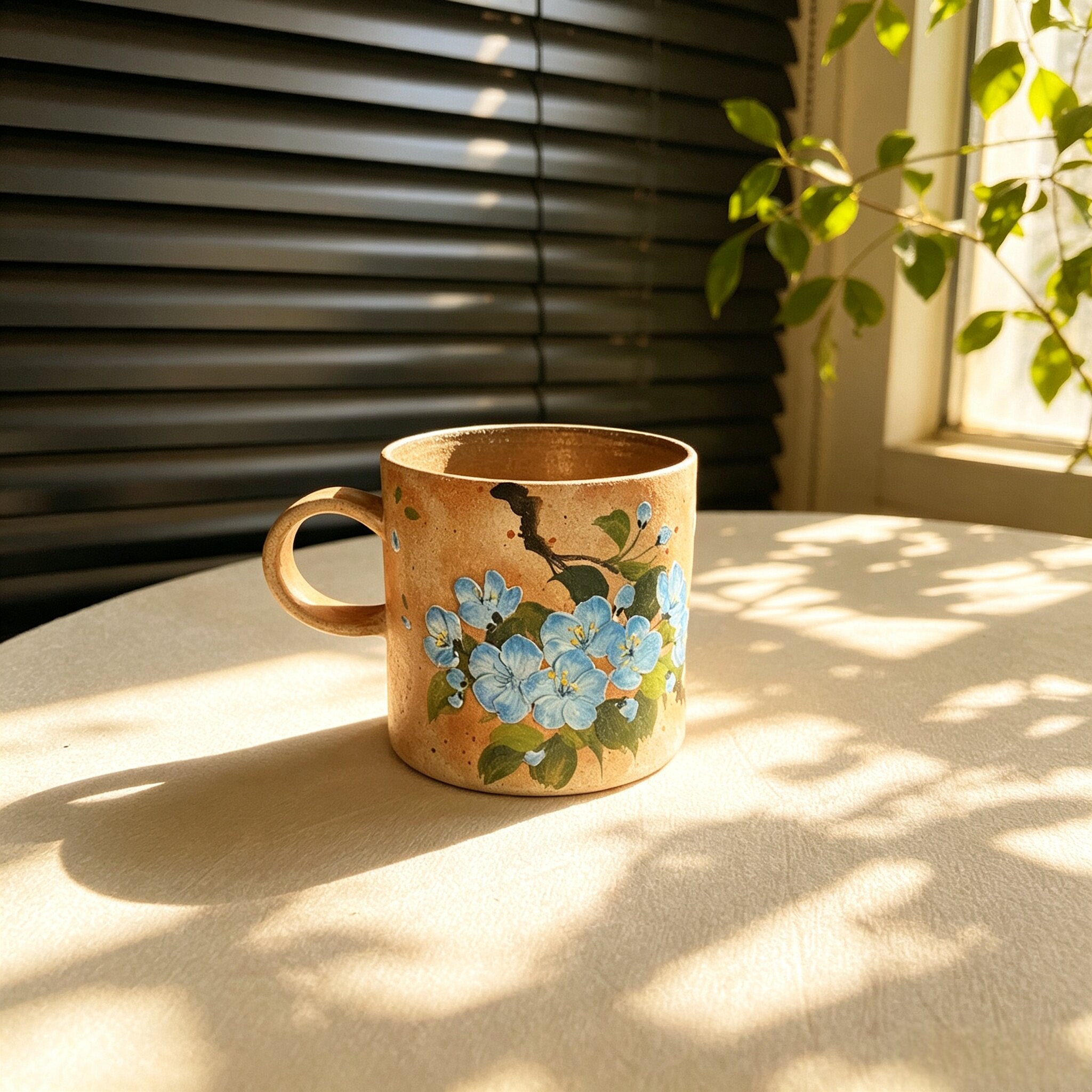 Blue Blossom Ceramic Cup Set