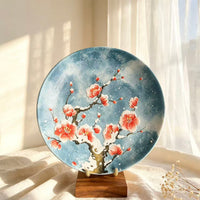 Plum Blossom Hand-Painted Ceramic Cup Set