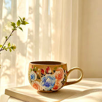 Rose Garden Hand-Painted Ceramic Cup Set