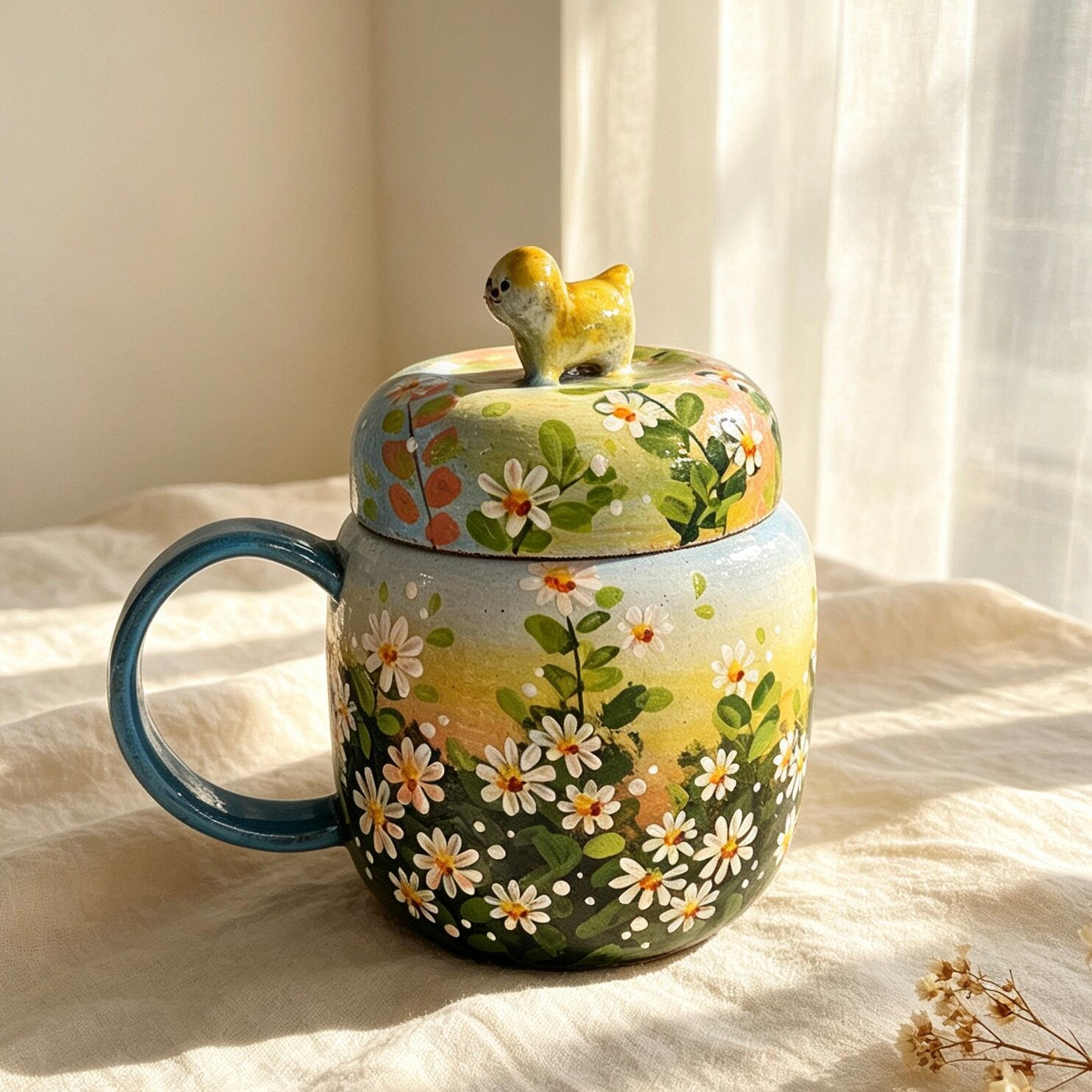 Daisy Garden Covered Teapot
