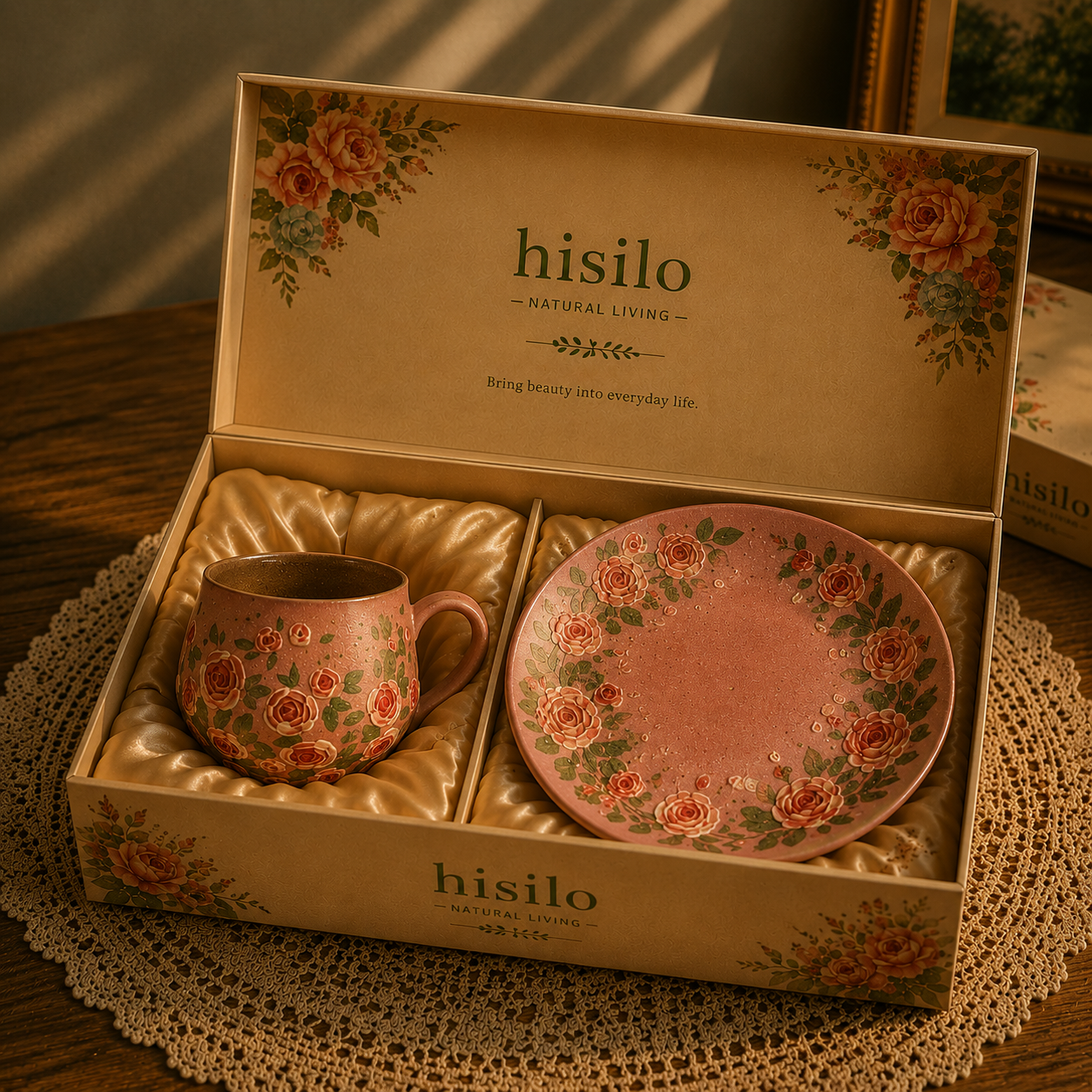 Blush Rose Ceramic Cup Set