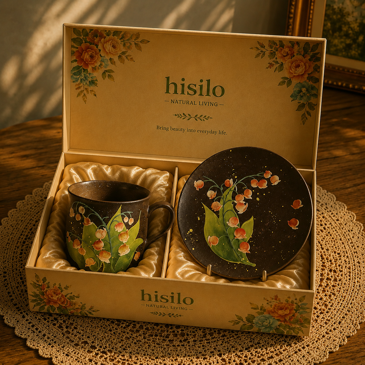 Lily Hand-Painted Ceramic Cup Set